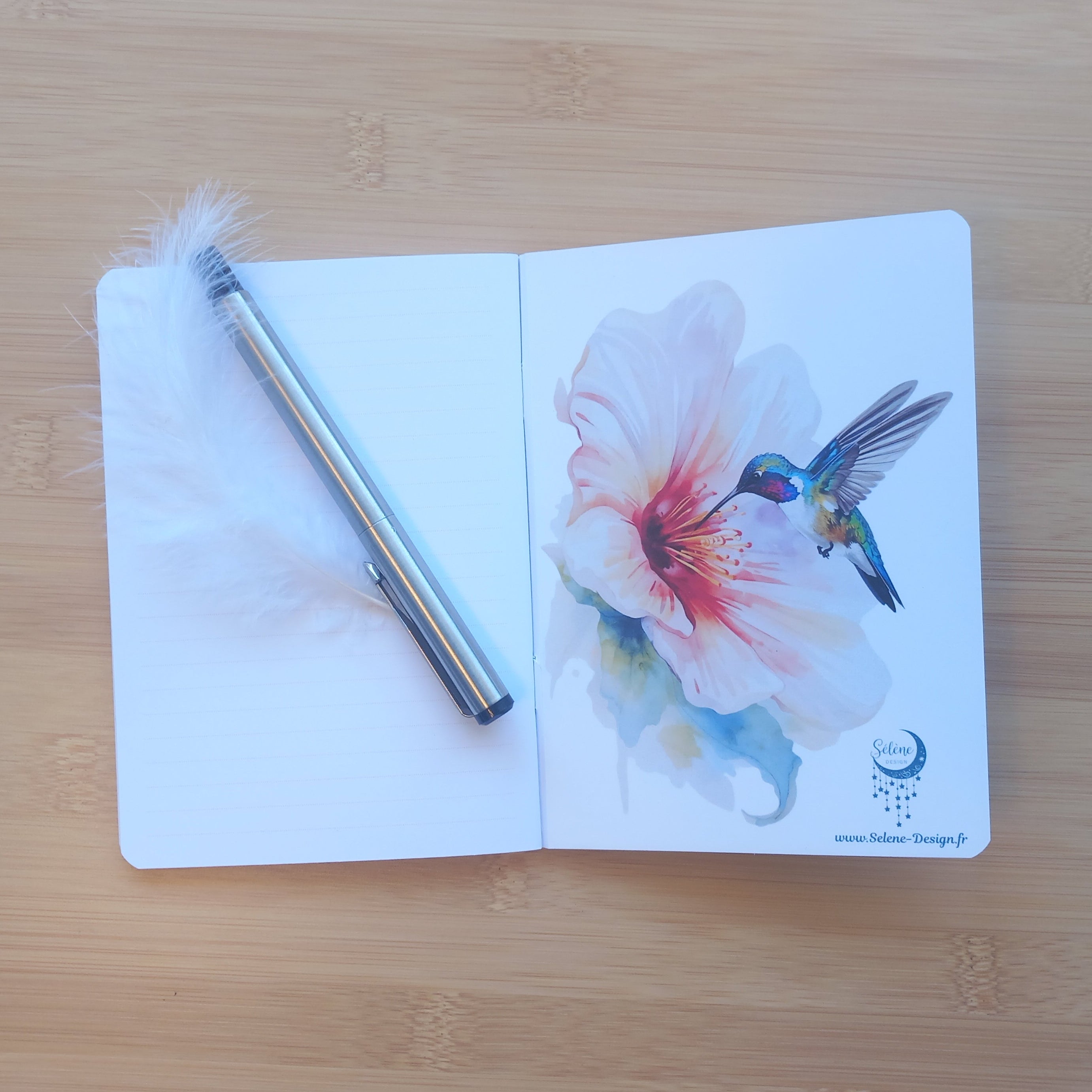 Carnet de Notes A6 Fait Main - Le Colibri et la Rosée