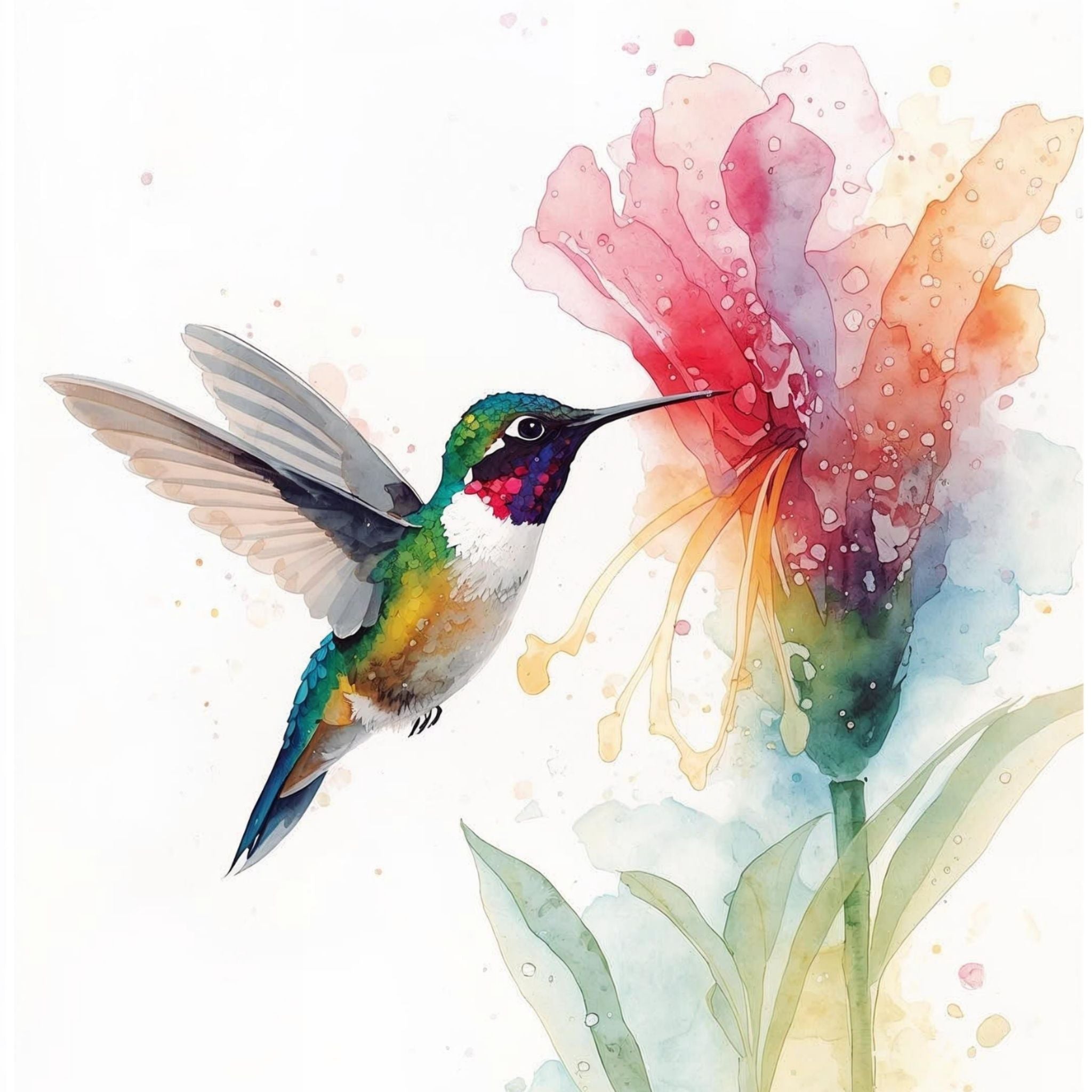 Carnet de notes A6 fait main "Le colibri et la rosée", montrant les couvertures avant et arrière avec des illustrations à l'aquarelle sur le thème de la nature.