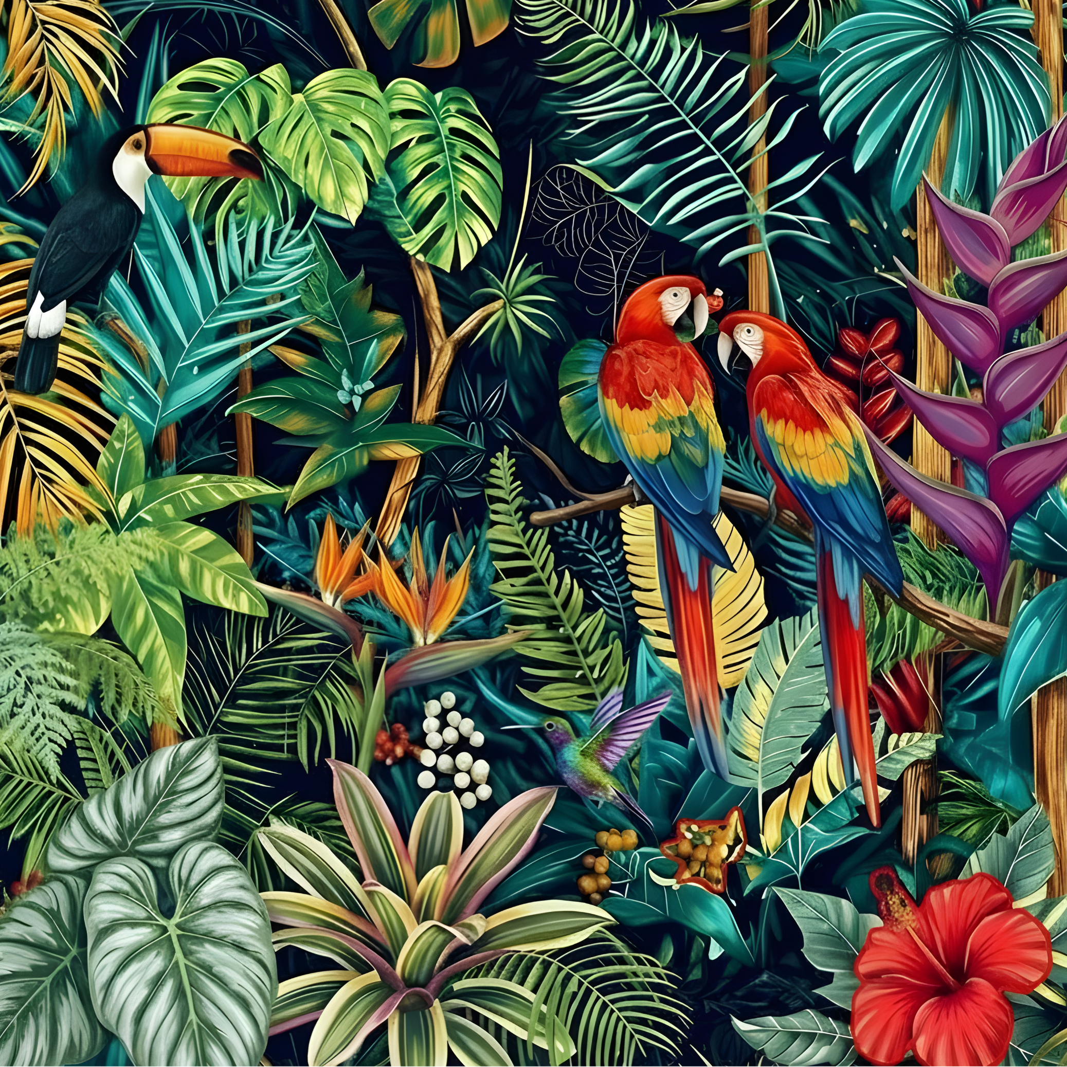 Carnet de Notes A6 Fait Main - Maximalisme Tropical